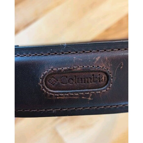 Columbia Mens Belt Genuine Leather Brown Size L (38-40) Classic - Picture 6 of 8